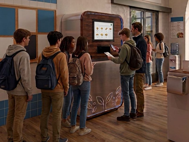 Studenti in coda davanti a CAESAR® a scuola